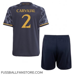 Real Madrid Daniel Carvajal #2 Replik Auswärtstrikot Kinder 2023-24 Kurzarm (+ Kurze Hosen)